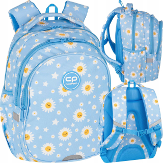 CoolPack viackomorový školský batoh biely, Odtiene modrej, Odtiene žltej a zlatej 21 l