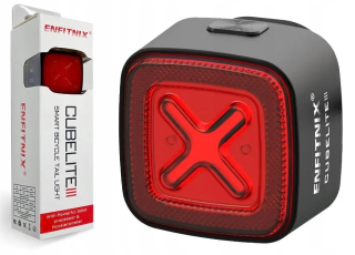 Zadné svetlo na bicykel Enfitnix Cubelite III + STOP