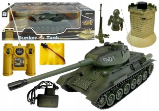 NÁDRŽ R / C 1:28 ZELENÝ DIAĽKOVÝ OVLADAČ S BUNKEROM