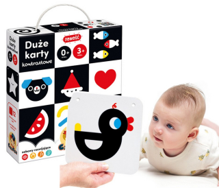 Kniha pre bábätko - Czuczu veľké kontrastné karty pre deti 0-3 mesiace