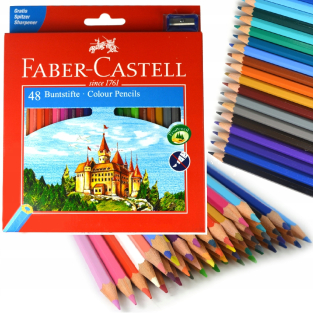 Pastelky Faber-Castell 48 ks + guma LYRA Multicolor 1 ks.