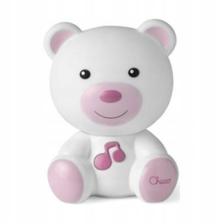 Nočná lampa do detskej izby - Chicco Night Bear Ružová lampa