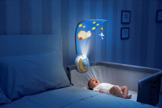 LED projektor nočnej oblohy - Chicco Projektory pre detská postieľka Next2Moon modrí