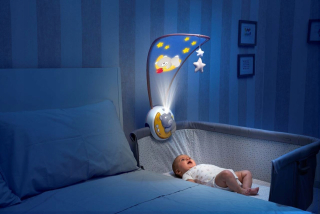LED projektor nočnej oblohy - Chicco Projektory pre Cot Next2Moon Gray