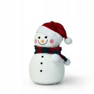 Nočná lampa do detskej izby - Vianočné Snowman Silicone Night Svetlo USB