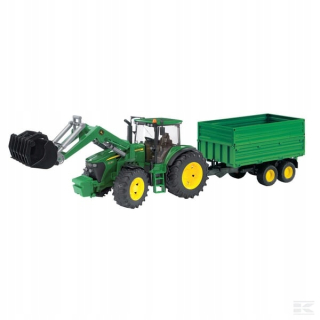 Traktor - John Deere traktor s nakladačom a prívesom