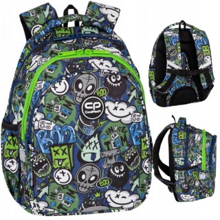 Trojkomorový školský batoh 21L Coolpack Jerry MONSTER TEAM