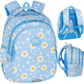CoolPack viackomorový školský batoh biely, Odtiene modrej, Odtiene žltej a zlatej 21 l