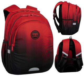CoolPack viackomorový školský batoh, čierny, Odtiene červenej, 21 rokov