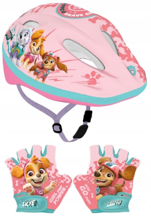 Dievčenská cyklistická prilba PAW Patrol + PAW PATROL GIRLS BICYCLE RUKAVICE