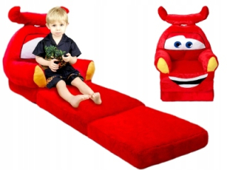 Detský sedací vak - pufa - Red Detská sedačka. PUFA cik-cak