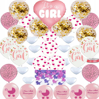 Balóny na párty - DEKORÁCIA na balónik pre bábätko GIRLS