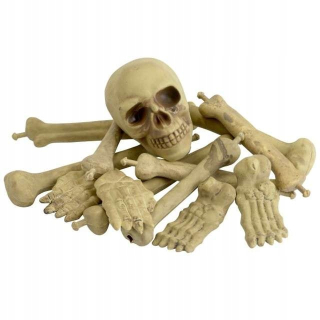Halloween dekorácie Bone bag kostra 13 ks