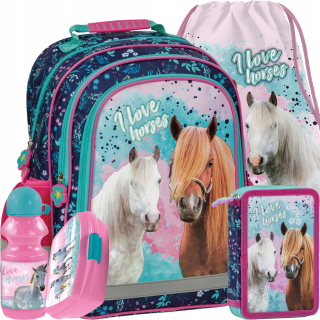 Školský batoh - Derform detská batohová škola 4in1 koní