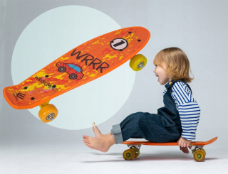 Detský skejtbord - Detský skateboard mini auto Junior Flashcard