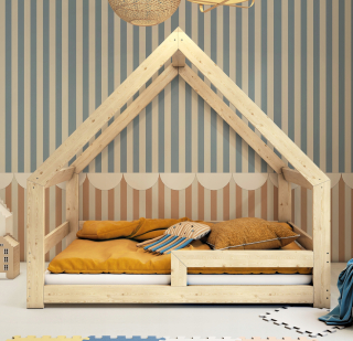 Posteľ KrolikBeds Cottage, plochá strecha, bez komína, 80 x 160 cm