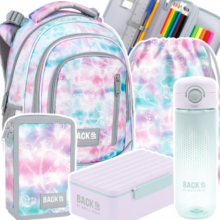 Záložný viackomorový školský batoh Odtiene fialovej, Odtiene modrej, Odtiene ružovej, Multicolor 24 l + 4 ďalšie produkty