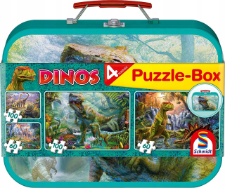 Dinos Puzzle-Box puzzle v kovovom kufríku