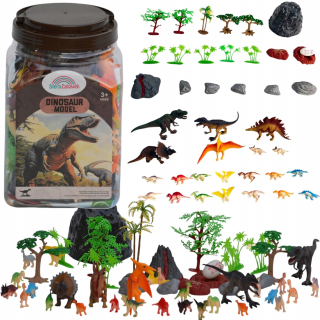 DINOSAURY VEĽKÁ SÚPRAVA POSTAVIČIEK V KRABIČKE SADA DINOSAUROV V KUFRI VAJECKO