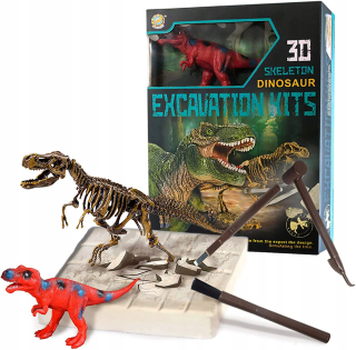 Dinosaurie vykopávky Fossil Skeleton a figúrka