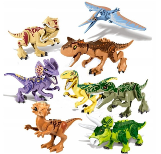 Akčná figúrka, postavička - Dinosaury 8ks figúrky Building Blocks Maposaurus Brachiosis