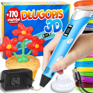 3D PERO pre deti Súprava pera pre 3D tlačiareň + PLA NÁPLŇ 110 METROV