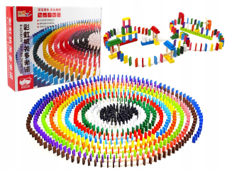 Drevená stavebnica - Domino drevené kocky veľké puzzle 1000 el.