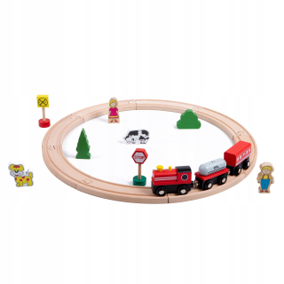 Drevená dráha pre deti - Drevený front track vlak 20 prvkov