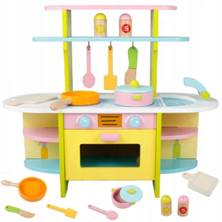 Detská kuchynka - Drevená kuchynská linka pre deti s príslušenstvom 554