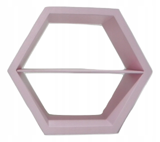 Polica do detskej izby - Drevená polička. Honey slice. Hexagon. Clear ružová