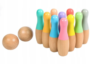 Bowling drevené farebné bowlingové bowles