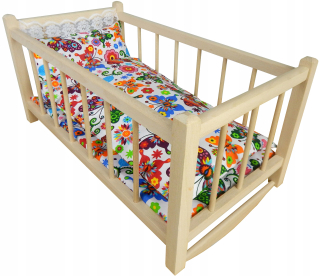 Postieľka pre bábiku -
Drevená bábika Postieľka Cradle + 3EL lôžkoviny