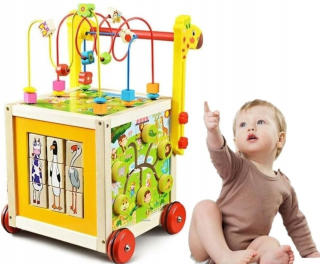 Wooden Walker Puser Educational Cube 7in1