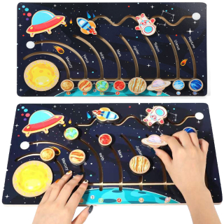 Drevené bludisko slnečná sústava Montessori Planeta
