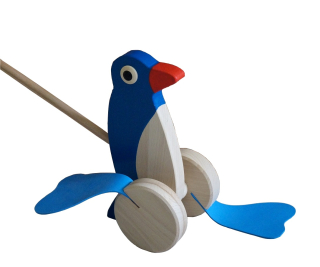 Detska chodúľka, chodítko - Drevená Penguin Pchanka Pachacz Przłapak Poľska PL