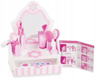 Detský kozmetický stolík - Drevená kozmetika Melissa WC makeup