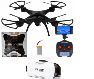 RC Lietadlo, vrtulník, dron - DRON TD08 S WIFI Glasses VR 3xAKU Children