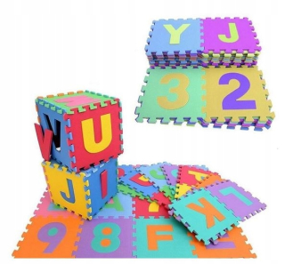 Vzdelávacia podložka pre deti - Veľký Foam Mat puzzle listy číslica 36ks 72ele