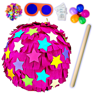 Veľký ružový kolík v Pinata hviezdy +5 gratis