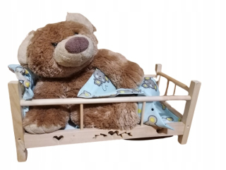 Postieľka pre bábiku - 
 Veľká drevená postieľka pre bábiku + folderercefolk