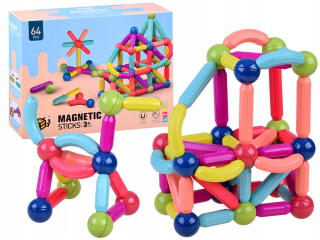 Magnetická stavebnica - VEĽKÉ MAGNETICKÉ BLOKY 64EL PRE DETI OD 3 ROKOV