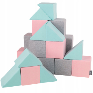 Penové bloky, puzzle - VEĽKÉ MÄKKÉ PENOVÉ BLOKY PRE DETI 48ks