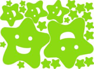 Detské samolepky na stenu - Veľký žiariace Nálepky Fluorescent Stars