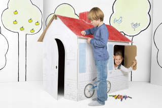 Papierové hračky - Big kartón Cottage pre maľovanie Tektorado 133 cm