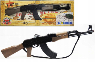 Detská zbraň - Veľký AK-47 Gonher guľomet na odsávače pár