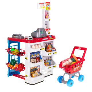 Detská pokladňa - obchod - Big Market Shop Cash fiškálnej Trolley Príslušenstvo