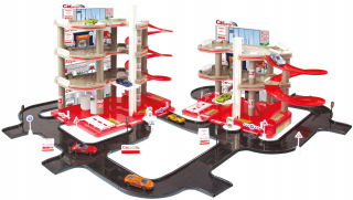 Gazáž pre autíčka - Veľká garáž 4 horizontálne automyčka 3v1 Mochtoys