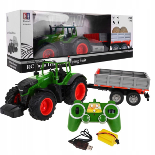 Auto na diaľkové ovládanie - Veľký traktor s prívesom sa 22,4GHz pilotný
