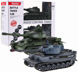RC auto - Veľký 2in1 Tiger Tiger vs T-34 Tank Set 1:28