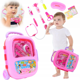 Veľká lekárska súprava Malý lekár, Doctor Suitcase Bag na kolieskach Stetoskop